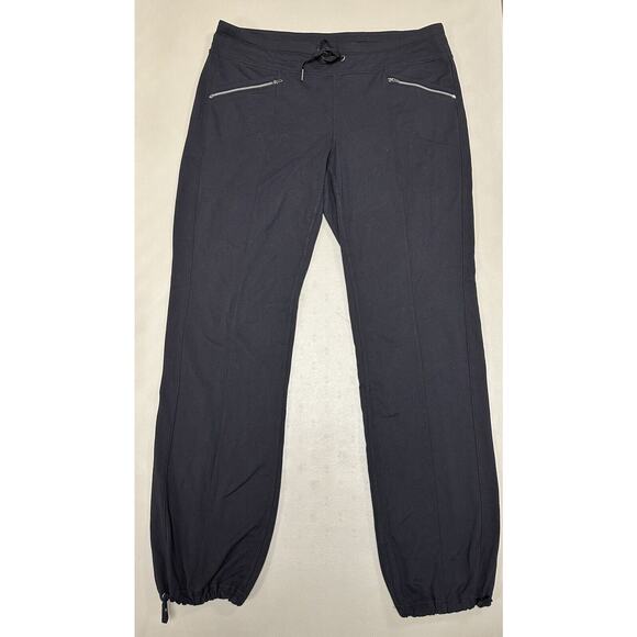 Athleta Metro Slouch Pant Women Large x 32” Black Straight Cinch Hem Zip Pockets - Picture 1 of 8